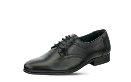 Черни мъжки официални обувки с връзки снимка