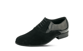 Мъжки официални обувки с връзки в черен цвят снимка