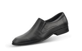 Елегантни мъжки черни обувки с ластик снимка