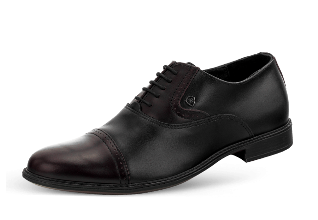  Férfi hivatalos cipő cipőfűzővel fekete és bordó színben  fénykép 6